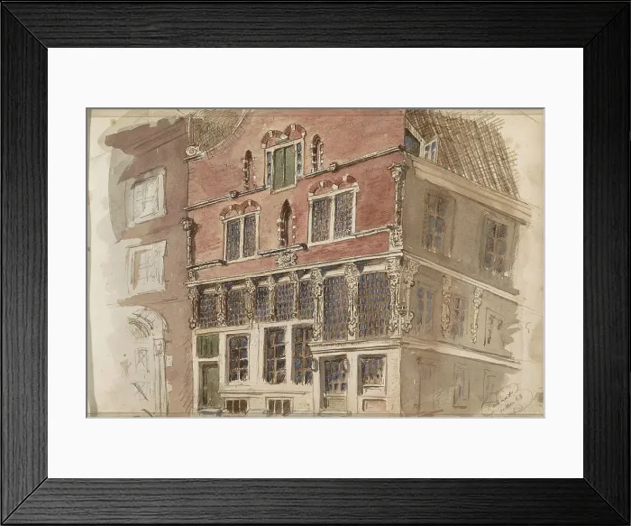 Framed Print : Seventeenth-century facade, 1863. Creator: Isaac Gosschalk Framed Print : Seventeenth-century facade, 1863. Creator: Isaac Gosschalk