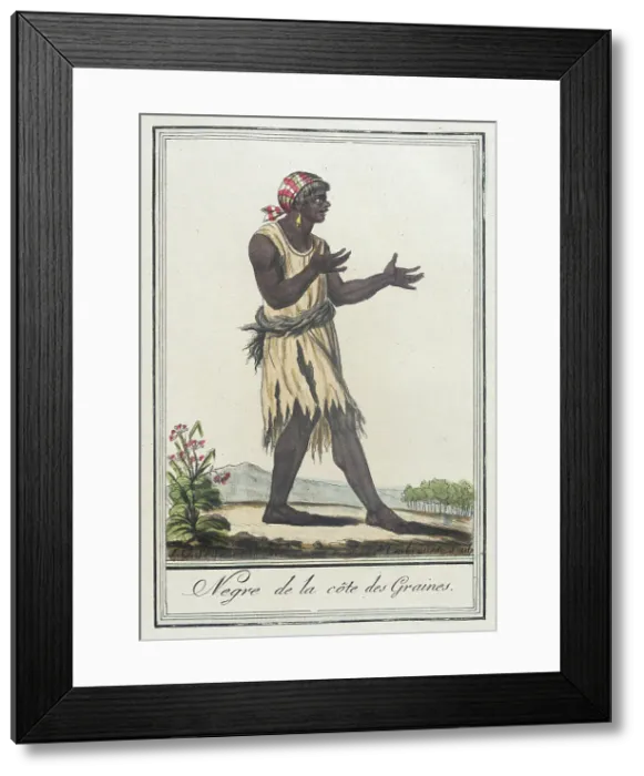 Framed Print : Costumes de Différents Pays, Negre de la Côte des Graines, c1797. Creators: Jacques Grasset de Saint-Sauveur, LF Labrousse Framed Print : Costumes de Différents Pays, Negre de la Côte des Graines, c1797. Creators: Jacques Grasset de Saint-Sauveur, LF Labrousse