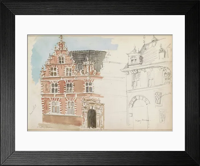 Framed Print : City Hall And De Waag in Hoorn, 1862-1867. Creator: Isaac Gosschalk Framed Print : City Hall And De Waag in Hoorn, 1862-1867. Creator: Isaac Gosschalk