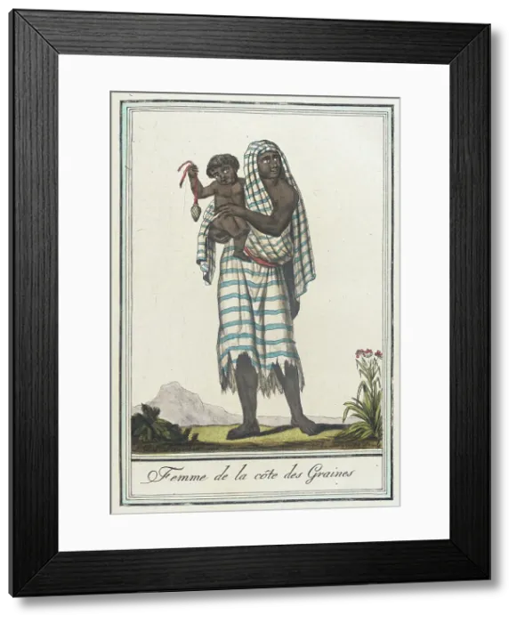 Framed Print : Costumes de Différents Pays, Femme de la Côte des Graines, c1797. Creators: Jacques Grasset de Saint-Sauveur, LF Labrousse Framed Print : Costumes de Différents Pays, Femme de la Côte des Graines, c1797. Creators: Jacques Grasset de Saint-Sauveur, LF Labrousse