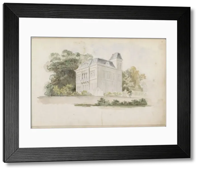 Framed Print : Detached villa with tower near trees, 1862-1867. Creator: Isaac Gosschalk