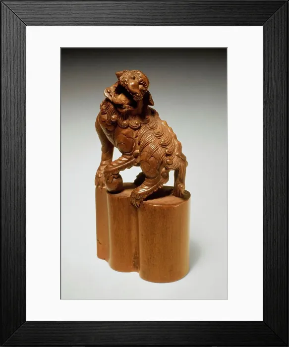 Framed Print : Seal Carved as Chinese Lion, Late 19th century. Creator: Unknown Framed Print : Seal Carved as Chinese Lion, Late 19th century. Creator: Unknown