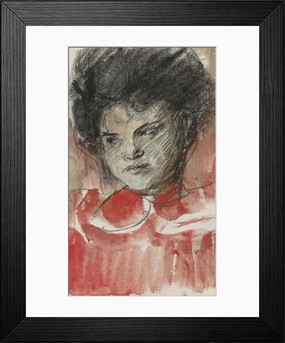 Framed Print : Women's head, looking to the left, 1887-1934. Creator: Isaac Lazerus Israels Framed Print : Women's head, looking to the left, 1887-1934. Creator: Isaac Lazerus Israels