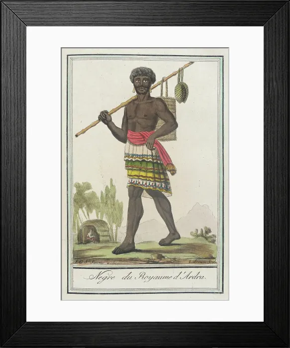 Framed Print : Costumes de Différents Pays, Negre du Royaume d'Ardra, c1797. Creators: Jacques Grasset de Saint-Sauveur, LF Labrousse Framed Print : Costumes de Différents Pays, Negre du Royaume d'Ardra, c1797. Creators: Jacques Grasset de Saint-Sauveur, LF Labrousse