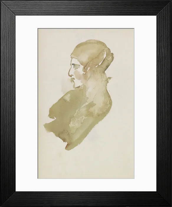 Framed Print : Woman, in profile, 1875-1934. Creator: Isaac Lazerus Israels Framed Print : Woman, in profile, 1875-1934. Creator: Isaac Lazerus Israels