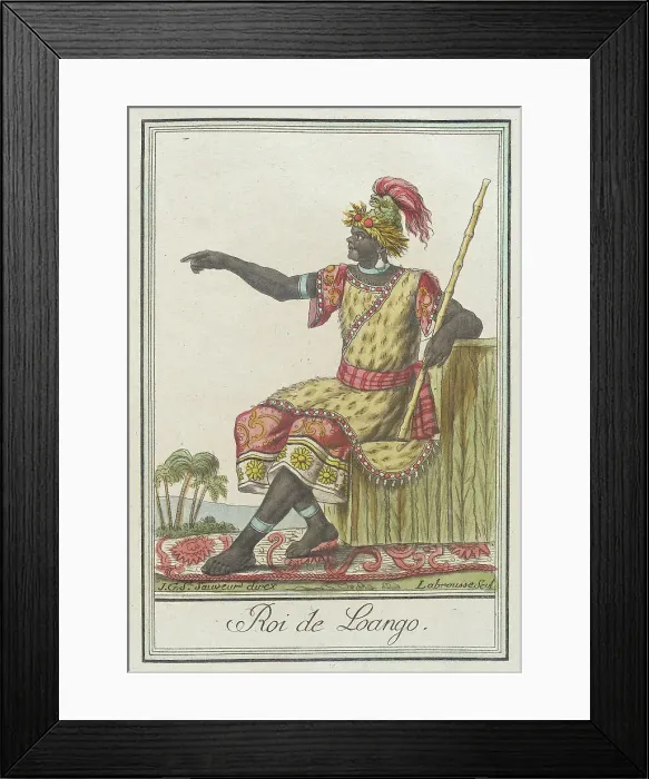 Framed Print : Costumes de Différents Pays, Roi de Loango, c1797. Creators: Jacques Grasset de Saint-Sauveur, LF Labrousse Framed Print : Costumes de Différents Pays, Roi de Loango, c1797. Creators: Jacques Grasset de Saint-Sauveur, LF Labrousse