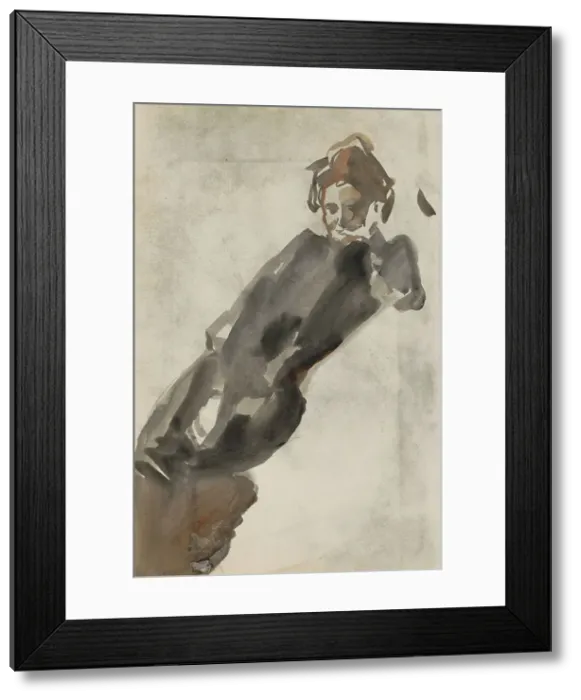 Framed Print : Reclining woman, 1875-1934. Creator: Isaac Lazerus Israels Framed Print : Reclining woman, 1875-1934. Creator: Isaac Lazerus Israels
