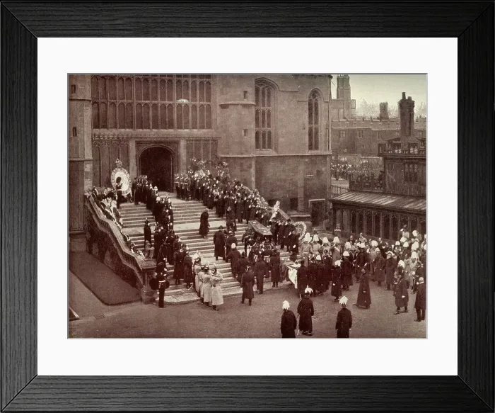 Framed Print : The Funeral of Queen Victoria: Carrying The Coffin Into St. George's Chapel, Windsor, c1900. Creator: Russell & Sons. The Funeral of Queen Victoria: Carrying The Coffin Into St. George's Chapel, Windsor, c1900. Creator: Russell & Sons Framed Print : The Funeral of Queen Victoria: Carrying The Coffin Into St. George's Chapel, Windsor, c1900. Creator: Russell & Sons. The Funeral of Queen Victoria: Carrying The Coffin Into St. George's Chapel, Windsor, c1900. Creator: Russell & Sons