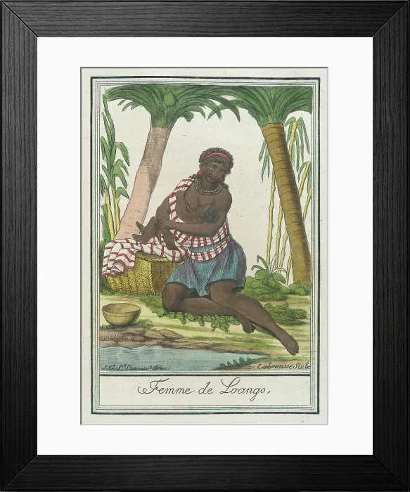 Framed Print : Costumes de Differents Pays, Femme de Loango, c1797. Creators: Jacques Grasset de Saint-Sauveur, LF Labrousse Framed Print : Costumes de Differents Pays, Femme de Loango, c1797. Creators: Jacques Grasset de Saint-Sauveur, LF Labrousse
