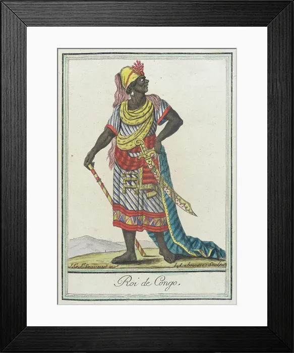 Framed Print : Costumes de Différents Pays, Roi de Congo, c1797. Creators: Jacques Grasset de Saint-Sauveur, LF Labrousse