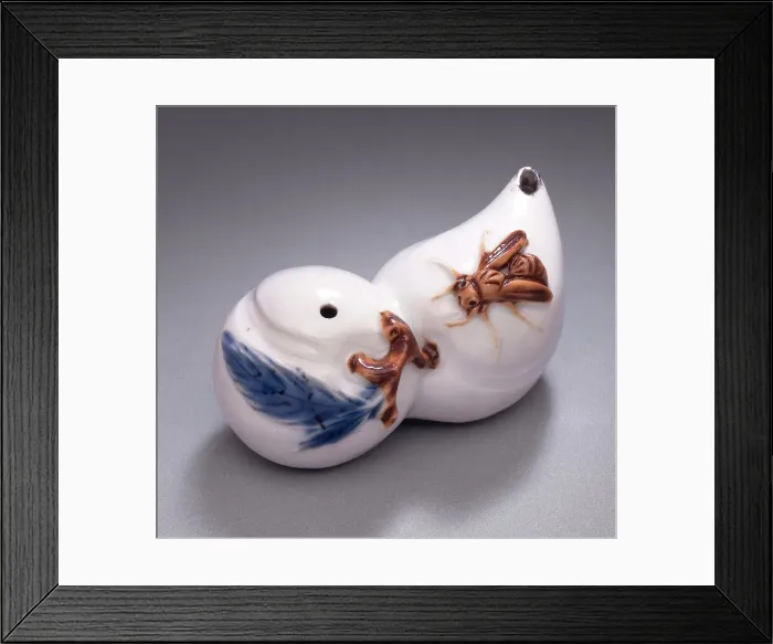 Framed Print : Water Dropper (suiteki) in the Form of Two Chestnuts and a Wasp, Late 19th century. Creator: Unknown Framed Print : Water Dropper (suiteki) in the Form of Two Chestnuts and a Wasp, Late 19th century. Creator: Unknown