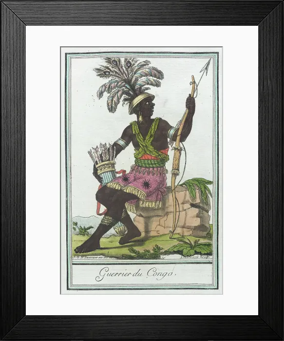 Framed Print : Costumes de Différents Pays, Guerrier du Congo, c1797. Creators: Jacques Grasset de Saint-Sauveur, LF Labrousse Framed Print : Costumes de Différents Pays, Guerrier du Congo, c1797. Creators: Jacques Grasset de Saint-Sauveur, LF Labrousse