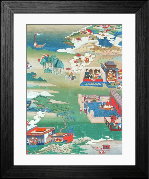 Framed Print : The Story of King Mandhatar; The Story of King Candraprabha; The Tale of the Island... 18th century Creator: Anon Framed Print : The Story of King Mandhatar; The Story of King Candraprabha; The Tale of the Island... 18th century Creator: Anon