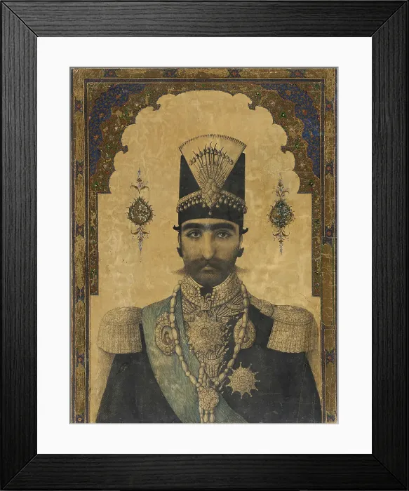 Framed Print : Early Portrait of Nasr al-Din Shah (reigned 1848-1896), c1850. Creator: Anon Framed Print : Early Portrait of Nasr al-Din Shah (reigned 1848-1896), c1850. Creator: Anon