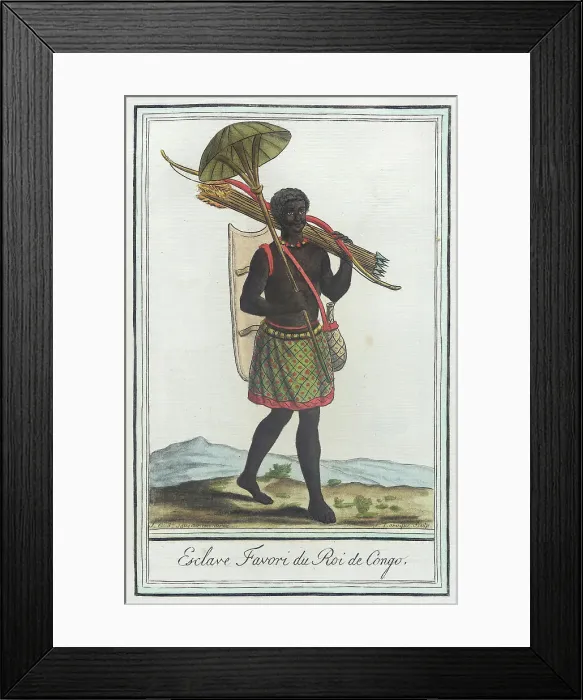 Framed Print : Costumes de Différents Pays, Esclave Favori du Roi de Congo, c1797. Creators: Jacques Grasset de Saint-Sauveur, LF Labrousse Framed Print : Costumes de Différents Pays, Esclave Favori du Roi de Congo, c1797. Creators: Jacques Grasset de Saint-Sauveur, LF Labrousse