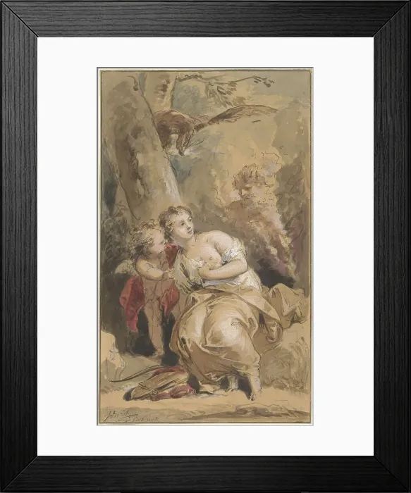 Framed Print : Callisto, Amor and Jupiter with the eagle, 1746. Creator: Jacob de Wit Framed Print : Callisto, Amor and Jupiter with the eagle, 1746. Creator: Jacob de Wit