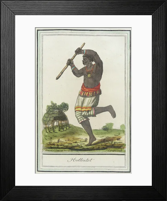 Framed Print : Costumes de Différents Pays, Hottentot, c1797. Creators: Jacques Grasset de Saint-Sauveur, LF Labrousse Framed Print : Costumes de Différents Pays, Hottentot, c1797. Creators: Jacques Grasset de Saint-Sauveur, LF Labrousse