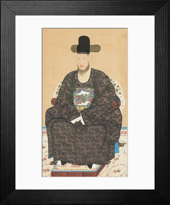 Framed Print : Portrait of a Scholar-Official in a Black Robe (image 1 of 5), 19th century. Creator: Anon Framed Print : Portrait of a Scholar-Official in a Black Robe (image 1 of 5), 19th century. Creator: Anon
