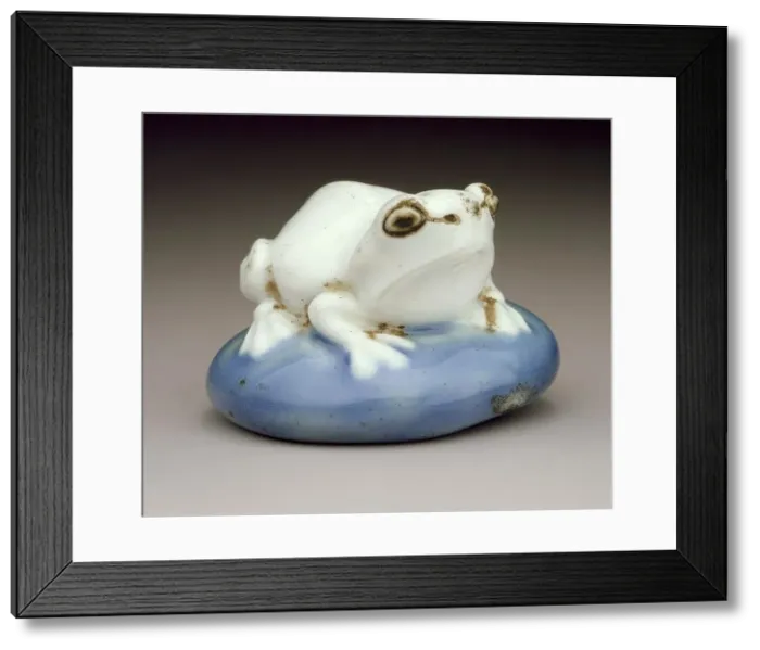 Framed Print : Frog on Toadstool, Mid-19th century. Creator: Unknown Framed Print : Frog on Toadstool, Mid-19th century. Creator: Unknown