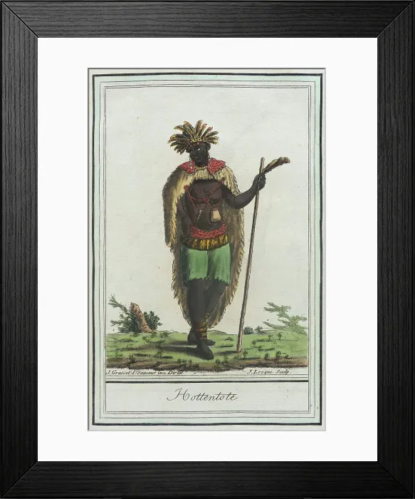 Framed Print : Costumes de Différents Pays, Hottentote, c1797. Creators: Jacques Grasset de Saint-Sauveur, LF Labrousse Framed Print : Costumes de Différents Pays, Hottentote, c1797. Creators: Jacques Grasset de Saint-Sauveur, LF Labrousse