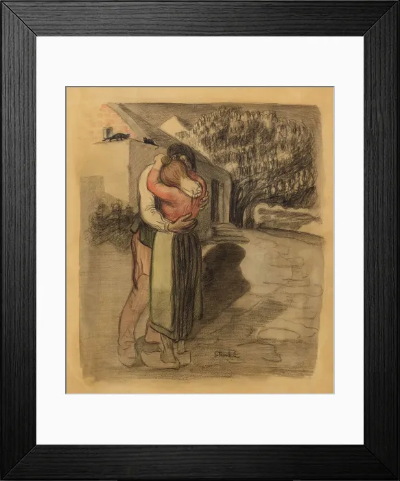 Framed Print : À la ferme (At the farm). Creator: Steinlen, Théophile Alexandre (1859-1923) Framed Print : À la ferme (At the farm). Creator: Steinlen, Théophile Alexandre (1859-1923)