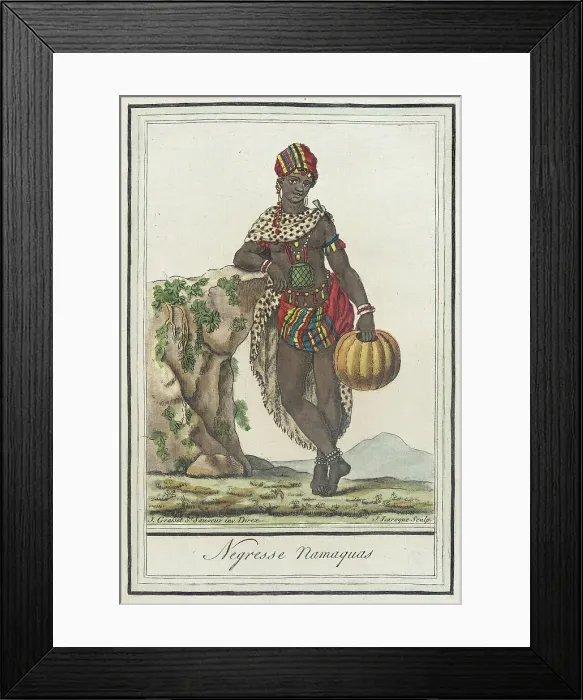Framed Print : Costumes de Différents Pays, Negresse Namaquas, c1797. Creators: Jacques Grasset de Saint-Sauveur, LF Labrousse Framed Print : Costumes de Différents Pays, Negresse Namaquas, c1797. Creators: Jacques Grasset de Saint-Sauveur, LF Labrousse