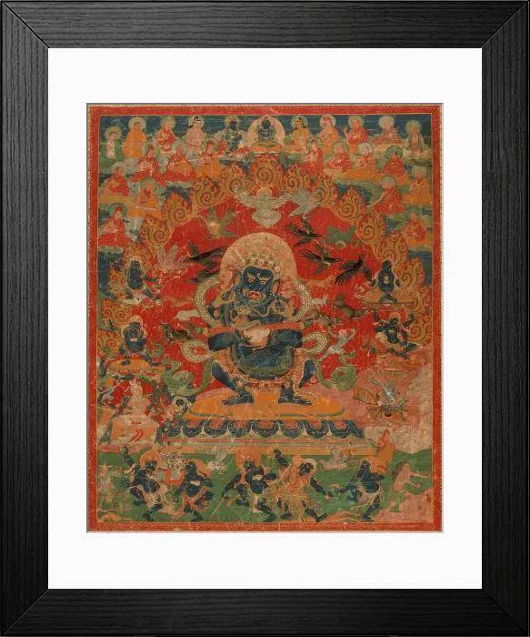 Framed Print : Mahakala and Companions, c1700. Creator: Anon Framed Print : Mahakala and Companions, c1700. Creator: Anon