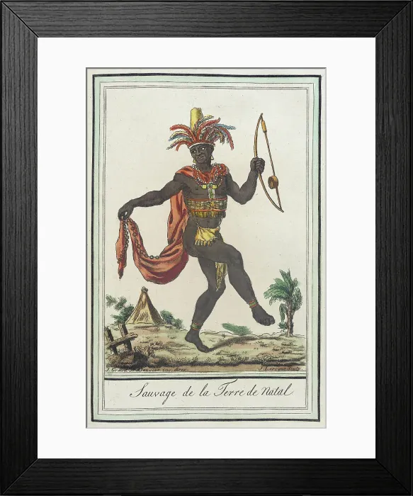 Framed Print : Costumes de Différents Pays, Sauvage de la Terre de Natal, c1797. Creators: Jacques Grasset de Saint-Sauveur, LF Labrousse