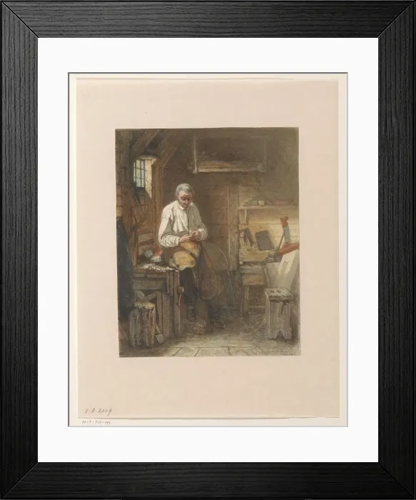 Framed Print : Carpenter sitting on a planer in his workshop, 1861. Creator: Jacob Taanman Framed Print : Carpenter sitting on a planer in his workshop, 1861. Creator: Jacob Taanman