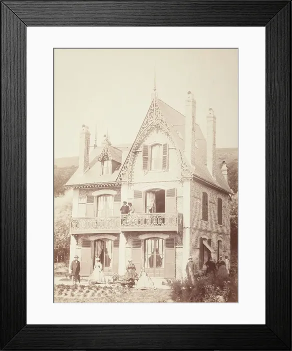 Framed Print : Untitled (Family Portrait-People With House), Printed 1858 circa. Creator: Hippolyte Bayard Framed Print : Untitled (Family Portrait-People With House), Printed 1858 circa. Creator: Hippolyte Bayard