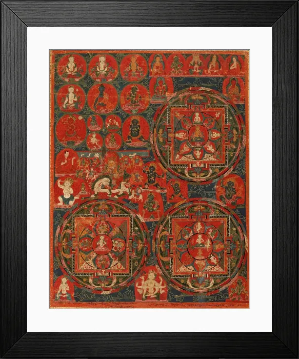 Framed Print : Three Mandalas, 16th century. Creator: Anon Framed Print : Three Mandalas, 16th century. Creator: Anon