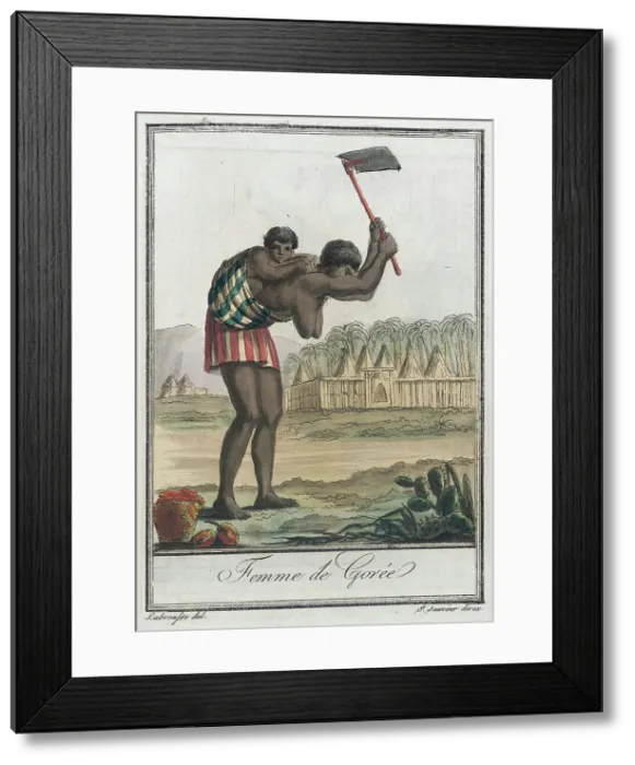 Framed Print : Costumes de Différents Pays, Femme de Gorée, c1797. Creators: Jacques Grasset de Saint-Sauveur, LF Labrousse Framed Print : Costumes de Différents Pays, Femme de Gorée, c1797. Creators: Jacques Grasset de Saint-Sauveur, LF Labrousse