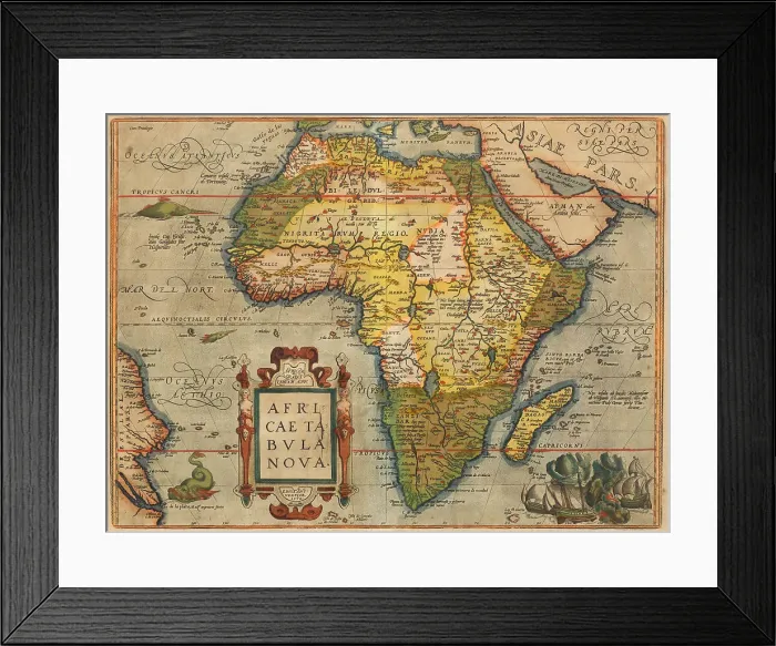 Framed Print : Africae Tabula Nova. From Theatrum Orbis Terrarum, 1572. Creator: Ortelius, Abraham (1527-1598) Framed Print : Africae Tabula Nova. From Theatrum Orbis Terrarum, 1572. Creator: Ortelius, Abraham (1527-1598)