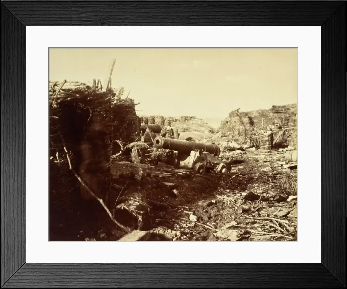 Framed Print : Sturdy Cannon And Fortifications, Crimea, c.1855. Creators: Charles Langlois, Léon-Eugène Méhédin Framed Print : Sturdy Cannon And Fortifications, Crimea, c.1855. Creators: Charles Langlois, Léon-Eugène Méhédin