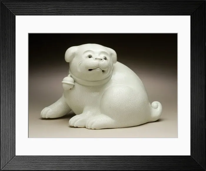 Framed Print : Puppy with Bell Collar, Second half of 19th century. Creator: Unknown Framed Print : Puppy with Bell Collar, Second half of 19th century. Creator: Unknown