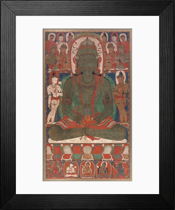 Framed Print : Karma Amitayus, From a Mandala of the Ninefold Amitayus, between c1170 and c1189. Creator: Anon Framed Print : Karma Amitayus, From a Mandala of the Ninefold Amitayus, between c1170 and c1189. Creator: Anon