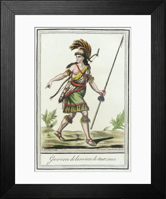 Framed Print : Costumes de Différents Pays, Guerierre de la Riviere de Amazones, c1797. Creators: Jacques Grasset de Saint-Sauveur, LF Labrousse Framed Print : Costumes de Différents Pays, Guerierre de la Riviere de Amazones, c1797. Creators: Jacques Grasset de Saint-Sauveur, LF Labrousse