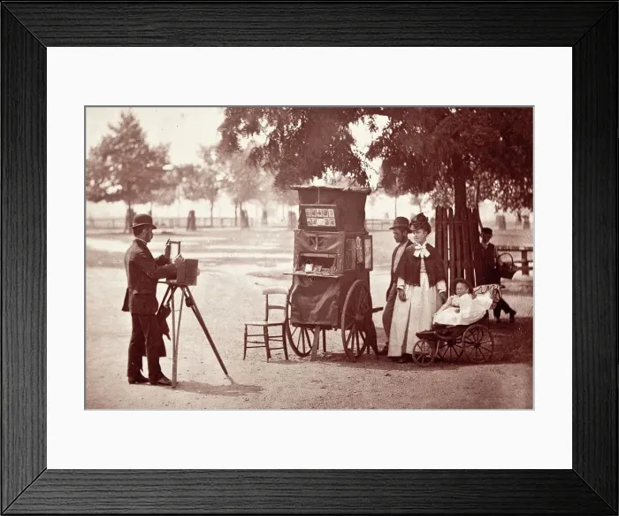 Framed Print : Photography On The Common, Printed 1870s. Creator: John Thomson Framed Print : Photography On The Common, Printed 1870s. Creator: John Thomson
