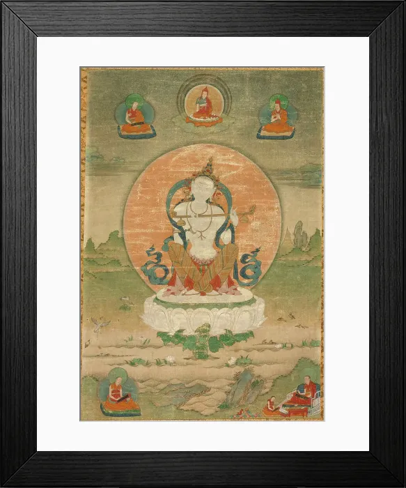 Framed Print : The Goddess Sarasvati, 18th century. Creator: Anon Framed Print : The Goddess Sarasvati, 18th century. Creator: Anon