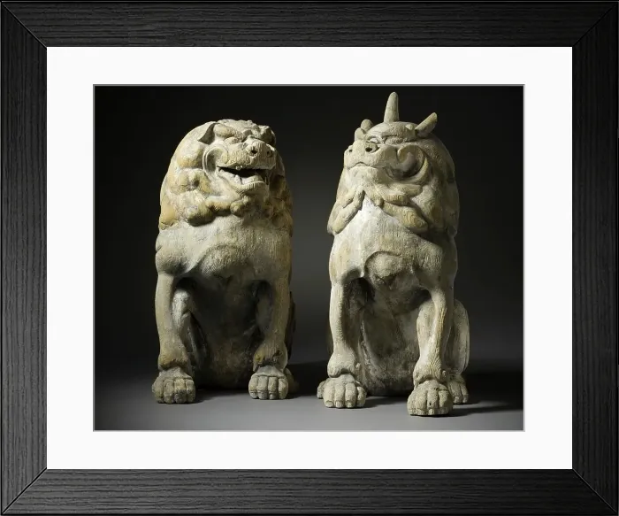 Framed Print : Pair of Guardian Animals (image 1 of 14), c.1250. Creator: Unknown Framed Print : Pair of Guardian Animals (image 1 of 14), c.1250. Creator: Unknown