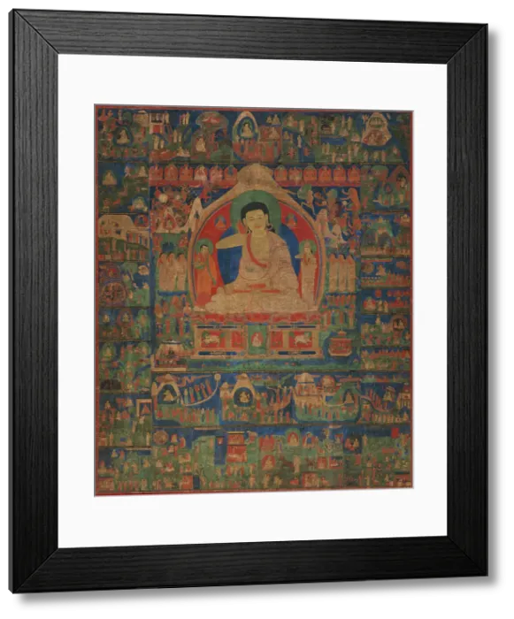 Framed Print : The Life of Milarepa (1040-1123) (image 1 of 4), c1500. Creator: Anon Framed Print : The Life of Milarepa (1040-1123) (image 1 of 4), c1500. Creator: Anon