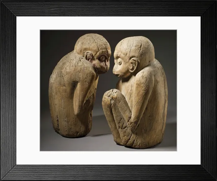 Framed Print : Pair of Sacred Monkeys (image 2 of 7), 12th century. Creator: Unknown Framed Print : Pair of Sacred Monkeys (image 2 of 7), 12th century. Creator: Unknown
