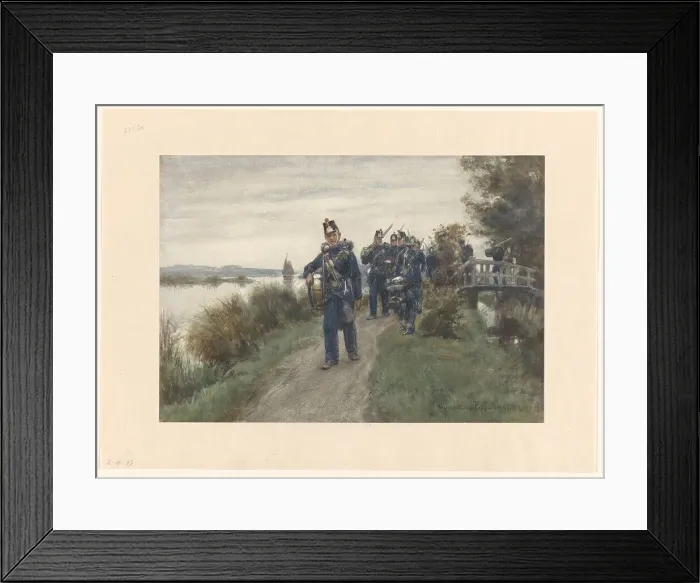 Framed Print : Infantry patrol, 1868-1933. Creator: Jan Hoynck van Papendrecht Framed Print : Infantry patrol, 1868-1933. Creator: Jan Hoynck van Papendrecht