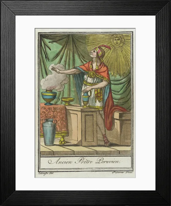 Framed Print : Costumes de Différents Pays, Ancien Prêtre Peruvien, c1797. Creators: Jacques Grasset de Saint-Sauveur, LF Labrousse Framed Print : Costumes de Différents Pays, Ancien Prêtre Peruvien, c1797. Creators: Jacques Grasset de Saint-Sauveur, LF Labrousse