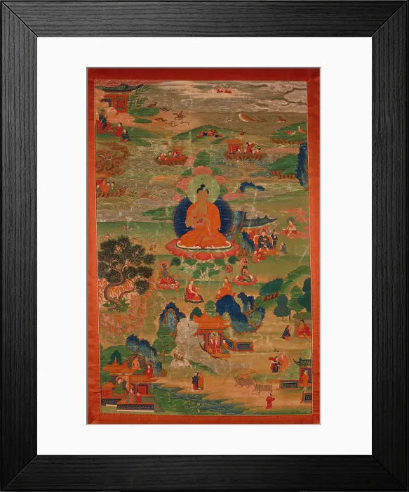 Framed Print : Previous Birth Stories of the Buddha, 17th century. Creator: Anon Framed Print : Previous Birth Stories of the Buddha, 17th century. Creator: Anon