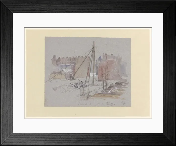 Framed Print : Pile-driving on Van Eeghenstraat, behind the Parkweg, 1893. Creator: Jan Hoynck van Papendrecht Framed Print : Pile-driving on Van Eeghenstraat, behind the Parkweg, 1893. Creator: Jan Hoynck van Papendrecht