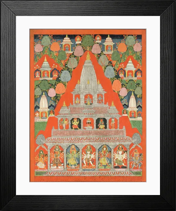 Framed Print : Shaiva Shrines in a Landscape (image 1 of 3), between 1700 and 1725. Creator: Anon Framed Print : Shaiva Shrines in a Landscape (image 1 of 3), between 1700 and 1725. Creator: Anon