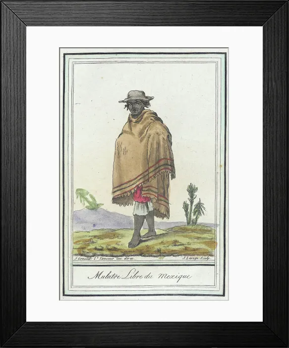 Framed Print : Costumes de Différents Pays, Mulatre Libre du Mexique, c1797. Creators: Jacques Grasset de Saint-Sauveur, LF Labrousse Framed Print : Costumes de Différents Pays, Mulatre Libre du Mexique, c1797. Creators: Jacques Grasset de Saint-Sauveur, LF Labrousse