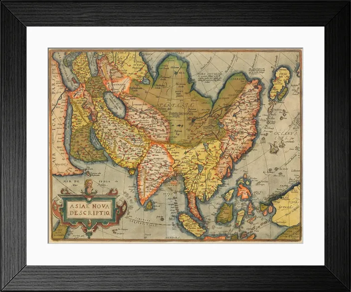 Framed Print : Asiae Nova Descriptio. From Theatrum Orbis Terrarum, 1572. Creator: Ortelius, Abraham (1527-1598) Framed Print : Asiae Nova Descriptio. From Theatrum Orbis Terrarum, 1572. Creator: Ortelius, Abraham (1527-1598)