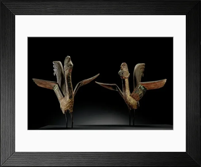 Framed Print : Pair of Phoenixes, 18th century. Creator: Unknown Framed Print : Pair of Phoenixes, 18th century. Creator: Unknown